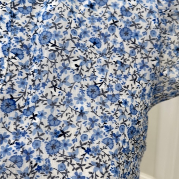 Draper James Blue and White Tiered Ruffled sleeve Tie Waist Maxi Dress Size XL - Picture 6 of 10